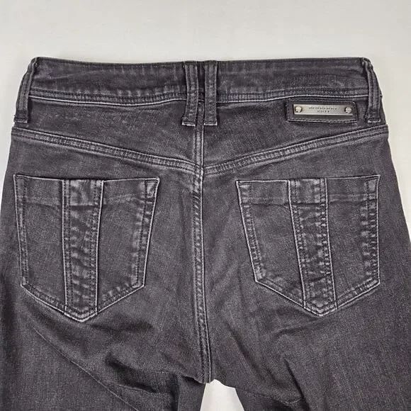 Burberry Brit Stretfield Women 27 Jean Black Denim Skinny Biker Designer Cotton - Picture 7 of 16